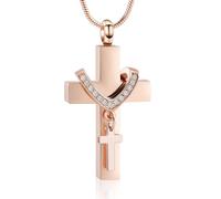 Cremation Jewelry for Ashes Pendant - Cross Urn Necklace with Mini Keepsake Urn Memorial Ash Jewelry