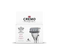 CREMO - Ricariche per rasoio da uomo di qualità barbiere - Rasatura premium - Confezione da 4 lame di ricambio