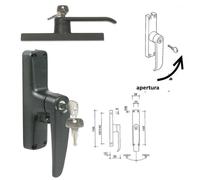 Cremonese 245b Nera Con Aste Esterna Destra Dx Chiave Maniglia Per Balconi Fines
