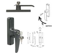 Cremonese 245b Nera Con Aste Esterne Sx Sinistra Chiave Maniglia Per Balconi Fin