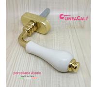 Cremonese ceramica DK per finestra porcellana avorio e Ottone lucido LINEA CALI'