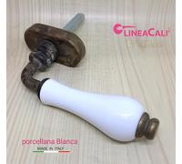 Cremonese ceramica DK per finestra porcellana bianca e Ottone antico LINEA CALI'