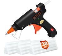 Crenova Pistola per Colla a Caldo, 20W con 30 Stick di Colla a Caldo Stick di Colla, per Piccoli Lavori Fai-da-te e Riparazioni Rapide in Casa e in Ufficio