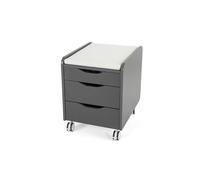 Creo - Armadio mobile in metallo, con 3 cassetti, con chiusura a 3 cassetti, colore: antracite/bianco