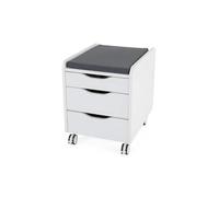 Creo - Armadio mobile in metallo, con 3 cassetti, con chiusura a 3 cassetti, colore: bianco/antracite