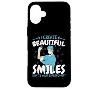 Creo Sorrisi Bellissimi Qual è il tuo Dentista Superpower Custodia per iPhone 16 Plus