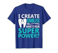 Creo Sorrisi Qual È Il Tuo Superpotere? Dentisti Dentista Maglietta, Uomo, Blu Reale, L