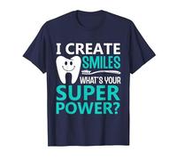 Creo Sorrisi Qual È Il Tuo Superpotere? Dentisti Dentista Maglietta, Uomo, Navy, 6XL