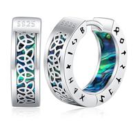 Creole Viking Orecchini a Lobulo per Uomo Donna, Orecchini Viking con Rune in Argento 925, Orecchini Nordici Viking Celtici/Martello di Thor Gioielli Regalo, 0.65*0.65 pouce, Argento sterling