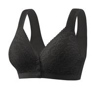 CreoQIJI Bras for Older Women Breathable Front Closure Bras Full Support No Underwire Everyday Bra Abito premaman invernale, Nero , 42 B EU