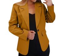 CreoQIJI Donna Autumn And Winter Long Sleeved Solid Color Cardigan Small Suit Jacket Jacks Cappotti Donna, Colore: arancione., S