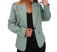 CreoQIJI Donna Autumn And Winter Long Sleeved Solid Color Cardigan Small Suit Jacket Jacks Cappotti Donna, verde, 3XL