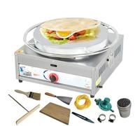 Crepe Maker, crepiera elettrica antiaderente con teglia da 45 cm, include spalmatrice per pastella e spatola in legno per pancake e crêpes perfetti