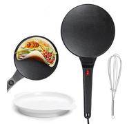 Crepe Maker Elettrico da 8", Padella Antiaderente Completamente Automatica for Pancake a Calore Istantaneo con Piatto di Immersione e Frusta, Controllo Automatico della Temperatura for Crepes, Pancake