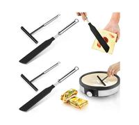 Crepe Spreader and Spatula, 4 Pieces Stainless Steel Crepe Batter Spreader, Scraper, Pancake, Fruit, Tool, Dough Scraper