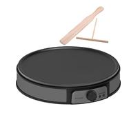 Crepera elettrica 30 cm, 1200 W con controllo della temperatura, piastra antiaderente professionale in acciaio inox, con spatola a forma di T