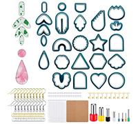 Creperture Set di 142 Orecchini in Argilla Polimerica con 24 Diverse Forme Accessori per Orecchini e Gioielli in Argilla Polimerica, Blu