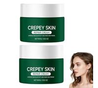 Crepey, crema idratante per viso e corpo, crema rassodante multiuso per corpo e collo per pelle flaccida, balsamo idratante per giorno e notte, morbido e setoso. (2 pezzi)