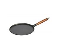Pans Crepiere con manico in legno rotonda - 28 cm, nero