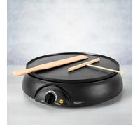 CREPIERA ELETTRICA CREPES 1000W PANCAKE PIASTRA ANTIADERENTE CON ACCESSORI BAR [EEK: A++]