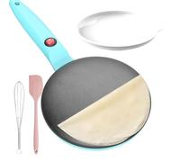 Crepiera elettrica, crepiera istantanea - macchina per pancake antiaderente | Crepiera istantanea da 7,8 pollici, riscaldante, padella per frittelle elettrica, controllo automatico della temperatura
