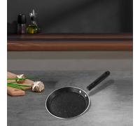 Crepiera funzionale non rivestita, 18 cm, perfetta per fare una varietà di articoli per la colazione in modo efficiente (nero)
