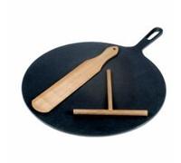 CREPIERA DIAMETRO 32 CENTIMETRI CON SPATOLA E STENDIPASTA