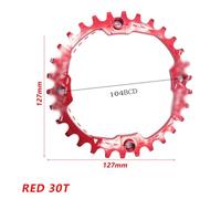 Crepundia Corona Sostituzione Bici,Narrow-Wide Anti-Caduta Corona for Bicicletta da Montagna 104 BCD 32T 34T 36T 38T Bulloni for Corona Singola Stretta e Larga(36T Red)