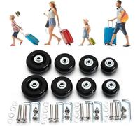 Crepundia Rulli Carrello Bagagli Flessibili Rotanti, 2x Kit Di Riparazione For Ruote E Assi Ricambio Valigie Da Viaggio, Diametro 40 Mm/50 Mm/60 Mm(2pcs-50mm18mm)