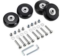 Crepundia Ruote PVC Bagagli Valigia, Kit di riparazione for assi ruote girevoli silenziose da 40/45/50/60 mm, con viti, valigie e bagagli viaggio. 4 pezzi(60mm-4Pcs)