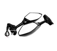 Crepundia Specchietti Moto Manubrio Retrovisore, Moto specchi retrovisori indicatori di direzione Si Illumina Fit Use for la GT250R GT650R Fit Use for Z750S Ninja 250R 650R