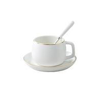 Crepundia Tazzine Caffè con Piatto, Tazza da caffè e piattino in ceramica nera opaca tè pomeridiano di lusso Phnom Penh in(Matte white)