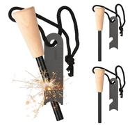 Cresbel 3 acciarini: selce di sopravvivenza, set di acciarino con esca paracord, pietra focaia con scintille estremamente potenti, avviatore per campeggio, attività all'aperto, bushcraft,
