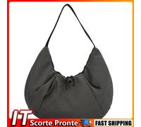 Crescent Bag Women Ruched Shoulder Bag Canvas Travel Commuter Bag (Orange)