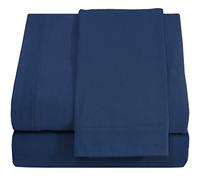 Crescent DESTINY BEDDING Set di lenzuola extra lunghe in jersey di cotone 100% a mezzaluna, morbida e confortevole, colore blu navy, per letto matrimoniale XL