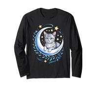 Crescent Moon Egyptian Mau Cat Egyptian Maus Maglia a Manica