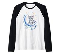 Crescent Moon Egyptian Mau Cat Egyptian Maus Maglia con Maniche Raglan