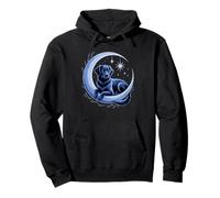 Crescent Moon Flat-Coated Retriever Felpa con Cappuccio