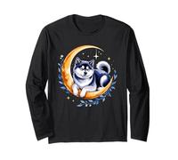 Crescent Moon Japanese Akita Inu Maglia a Manica