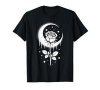 Crescent Moon Rose Gothic Art Alternative Tattoo Art Maglietta