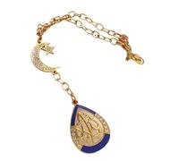 Crescent Moon Star Car Pendant Allah Amulet - Glass Hanging Ornament Islamic Rear View Mirror Decor for Car Truck SUV