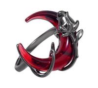 Crescents And Rose - Anello aperto regolabile per le dita, gioiello da indossare tutti i giorni e occasioni speciali, simbolo artistico dell'amore