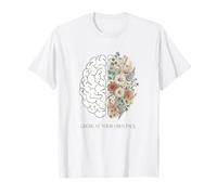 Crescere al Proprio Ritmo Botanico Floreale Cervello Salute Mentale Maglietta