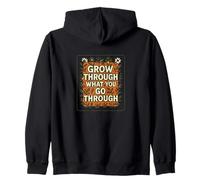 Crescere Attraverso ciò Che Si Passa Attraverso Il Design Floreale Felpa con Cappuccio