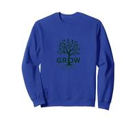 Crescere Attraverso ciò Che Si Passa Attraverso L'Albero ispiratore Felpa, Unisex per Adulti, Blu Reale, XXL