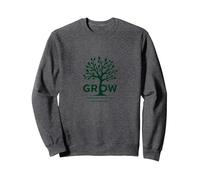 Crescere Attraverso ciò Che Si Passa Attraverso L'Albero ispiratore Felpa, Unisex per Adulti, Grigio Scuro, S