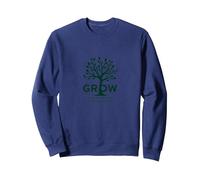 Crescere Attraverso ciò Che Si Passa Attraverso L'Albero ispiratore Felpa, Unisex per Adulti, Navy, S