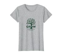 Crescere Attraverso ciò Che Si Passa Attraverso L'Albero ispiratore Maglietta, Donna, Grigio Melange, XL