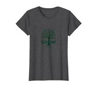 Crescere Attraverso ciò Che Si Passa Attraverso L'Albero ispiratore Maglietta, Donna, Grigio Scuro, M