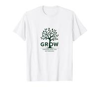 Crescere Attraverso ciò Che Si Passa Attraverso L'Albero ispiratore Maglietta, Uomo, Bianco, 6XL